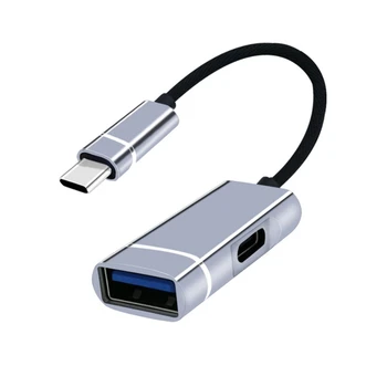 Daudzfunkcionāls Dockiong Stacijas 2 in 1 USB C Tipa Rumbu Adapteri, lai USB3.0 + PD Uzlādes Ostas OTG Kabelis Klēpjdators