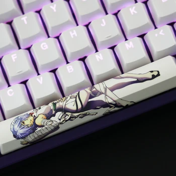 108 Atslēgas PBT EVA Ayanami Rei Keycaps Anime Tēma Ķiršu Profilu 5 Pusēm Krāsošanas Sub RGB Apgaismojums, Izmantojot Mehānisko Tastatūru GK61