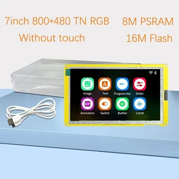 ESP32-S3 HMI 8M PSRAM 16M Flash Arduino LVGL WIFI un Bluetooth, 7 Collu RGB LCD TFT Modulis 7 