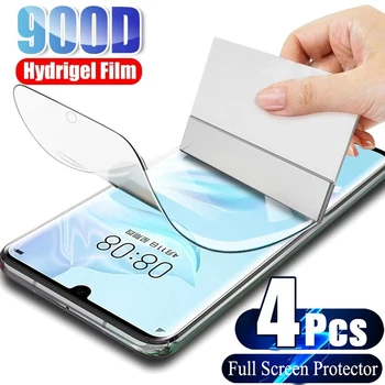 4GAB Pilnībā Segtu Hidrogelu Filmu Par Huawei P20 P30 P40 Lite P50 Pro Screen Protector For Huawei Mate 20 30 40 50 Pro Lite Filmu