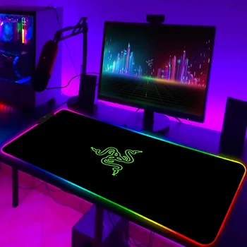 Spēle Peles Paliktņi RAZER RGB Tastatūras Mat Datoru Paklāju Spilventiņi, Galda Spēļu Paklājiņš Tastatūras Mat Gamer PC Spēļu Galda Pārklāji LED Apgaismojums
