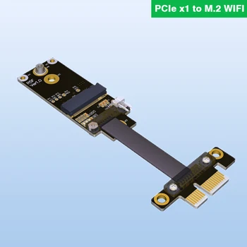 M. 2 A. E. taustiņu WiFi Uz PCIe x1 Extender Adapteris Stāvvadu Gen3.0 Bezvadu tīkla Karti Lente Kabeļu M2 taustiņu AE A+E PCI-E 1x R15SF