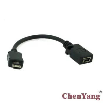 CY Chenyang Mini USB 5pin Sieviešu Micro USB 5pin Vīriešu datu maksas kabeli 10cm