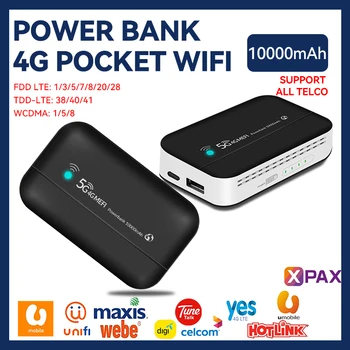 4G LTE Mobilo Maršrutētāju Tipa C Tīklājs USB Portable Power Bank WIFI ar 10000mAh PW100