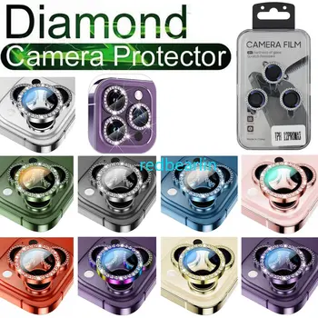 100gab Dimanta Metāla Kameras Aizsargs Mini Kameras Protector For IPhone 13 14 11 12 Pro Max Lēcu Aizsardzības Stiklu