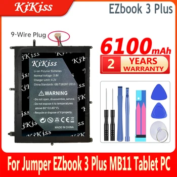 6100mAh KiKiss Jaudīgs Akumulators EZbook 3 Plus (9 vadu), Lai Džemperis EZbook 3, Plus EZbook3 Plus MB11 Tablet PC Baterijas