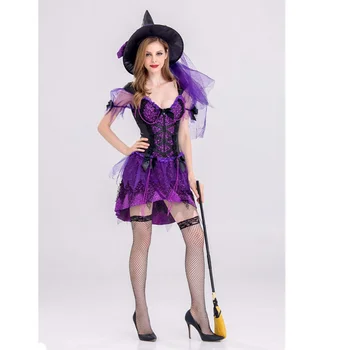 Sieviešu Raganu Tērpi Pieaugušo Halloween Lido Raganu Kostīmu Sexy Bezdelīgu Astes Atsaites Izrādes Puse Fantasia Cosplay+Cepure